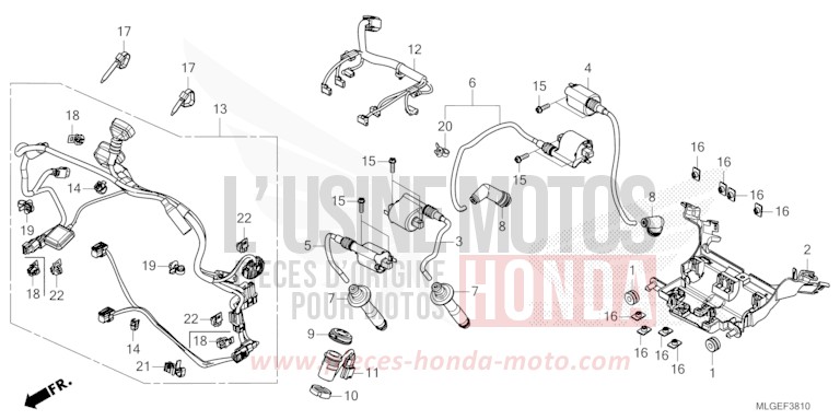 HILFSKABELBAUM/ZUENDSPULE von Africa Twin DCT GLINT WAVE BLUE METALLIC (B197X) von 2023